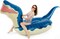 Inflatable Dinosaur Swimming Pool Float for Kids Boys Girls Adults 124'' Giant Tyrannosaurus Rex Floatie Summer Beach Ride on Party Pool Raft Lounge Toys